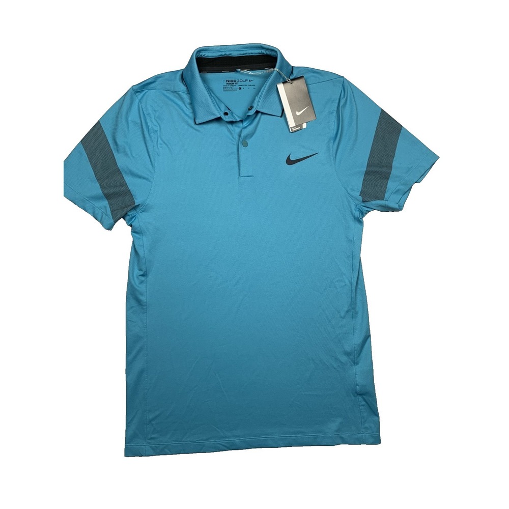 Nike Golf Dri Fit Polo Shirt Mens Small Blue Modern Fit Performance NWT